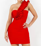 Elegant Red Bandage Dress