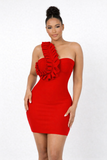 Elegant Red Bandage Dress