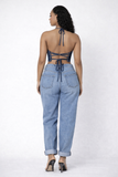 Butterfly Diamond Denim Top
