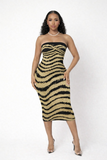 Black & Gold Naughty And Nice Fitted Dress