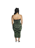 Black And Green Naughty & Nice Fitted Dress