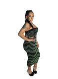 Black And Green Naughty & Nice Fitted Dress