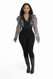 La La Land Puffy Sheer Sleeve Top