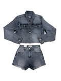 Denim & Diamonds 2 piece short jacket set