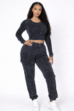 Fly Gal Charcoal 2 piece pant set