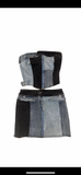 Pretty Keno Two Piece Denim Skirt Set