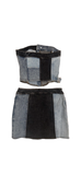 Pretty Keno Two Piece Denim Skirt Set